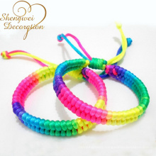 colorful stain cord braided bracelet